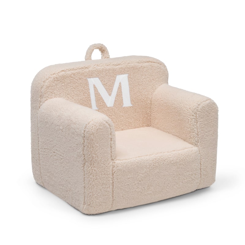 Personalized Monogram Cozee Sherpa Chair - Customize with Letter M - Foam Kids Chair for Ages 18 Months and Up