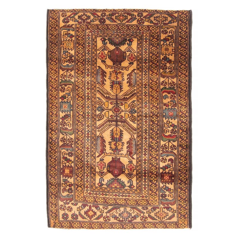 Teimani Brown Rug 2'10" x 4'7" - 2'10 x 4'7 - Light Brown - 2'10 x 4'7