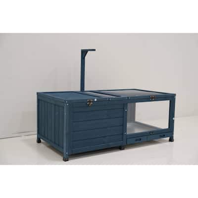 Tortoise Habitat Wooden Tortoise House w/Removable Waterproof Tray Indoor Turtle Enclosure for Small Animals