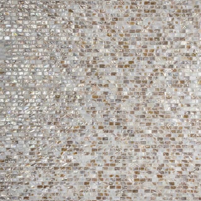 Merola Tile Conchella Subway Natural 12.25" x 12.5" Natural Seashell Mosaic Tile