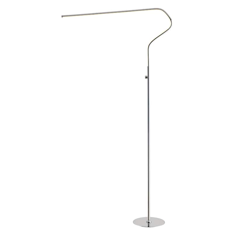 Ned 65.25" Integrated LED Metal Floor Lamp, Black by JONATHAN Y - 65.25" H x 33.5" W x 9.75" D