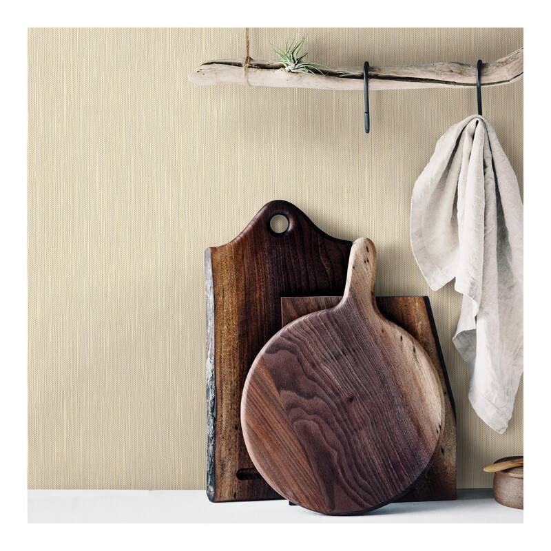 Advantage Emeril Cream Faux Grasscloth Wallpaper - 21 x 396 x 0.025