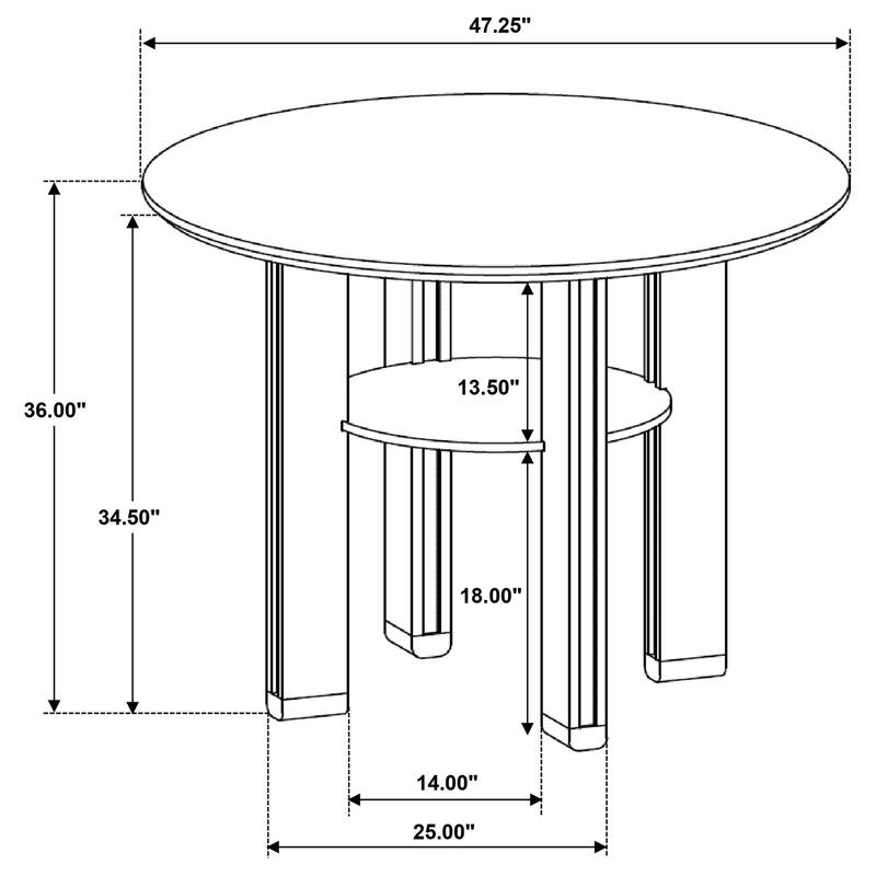 Crispin Brown Round Counter Height Dining Table