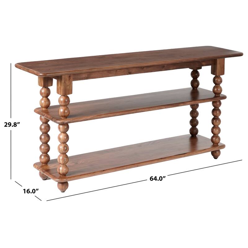 SAFAVIEH Couture Norbert 2-Shelf Wood Console Table - 64"W x 16"D x 30"H