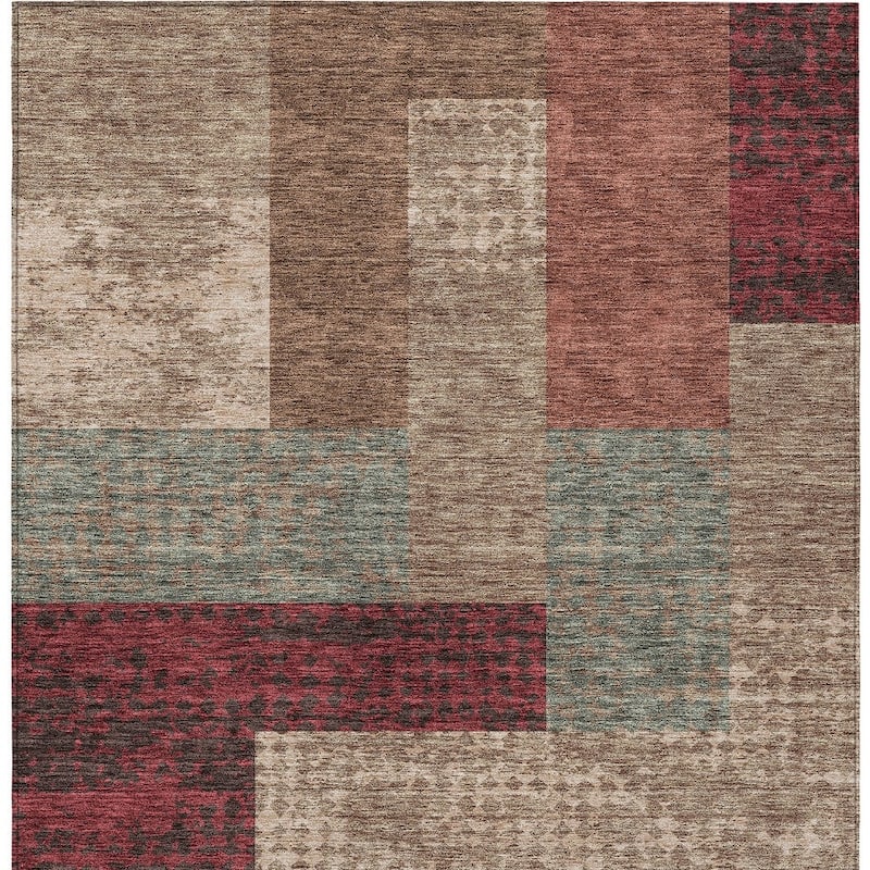 HomeRoots Geometric Transitional Rectangle Outdoor Rug