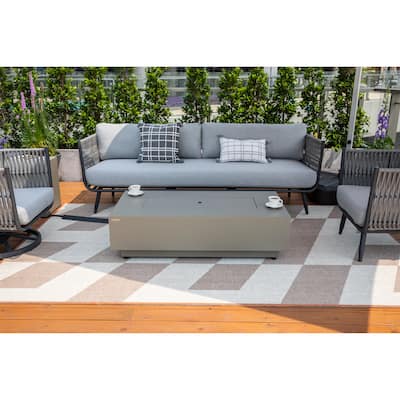 Elementi Milano Outdoor Aluminum 3-Seat Sofa with Sunbrella® Cushions