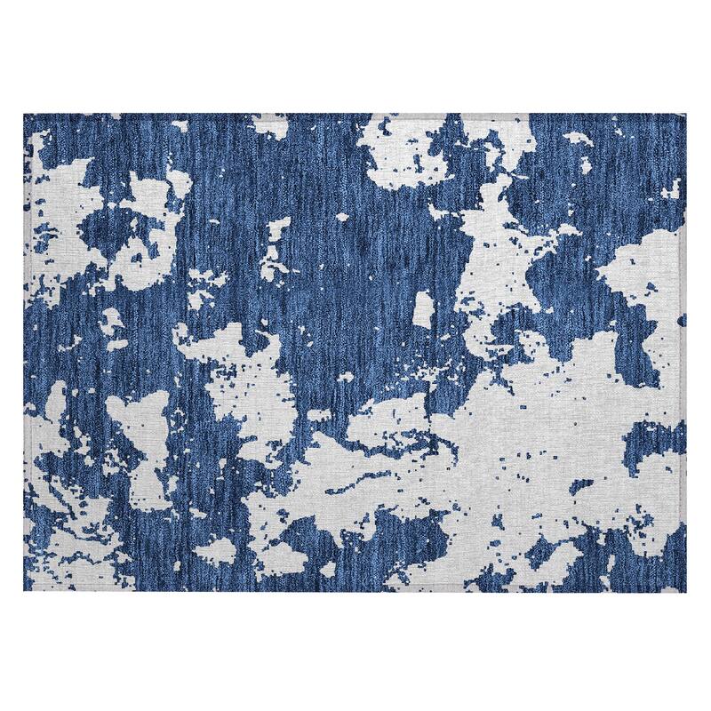 Machine Washable Indoor/ Outdoor Chantille Abstract Rug