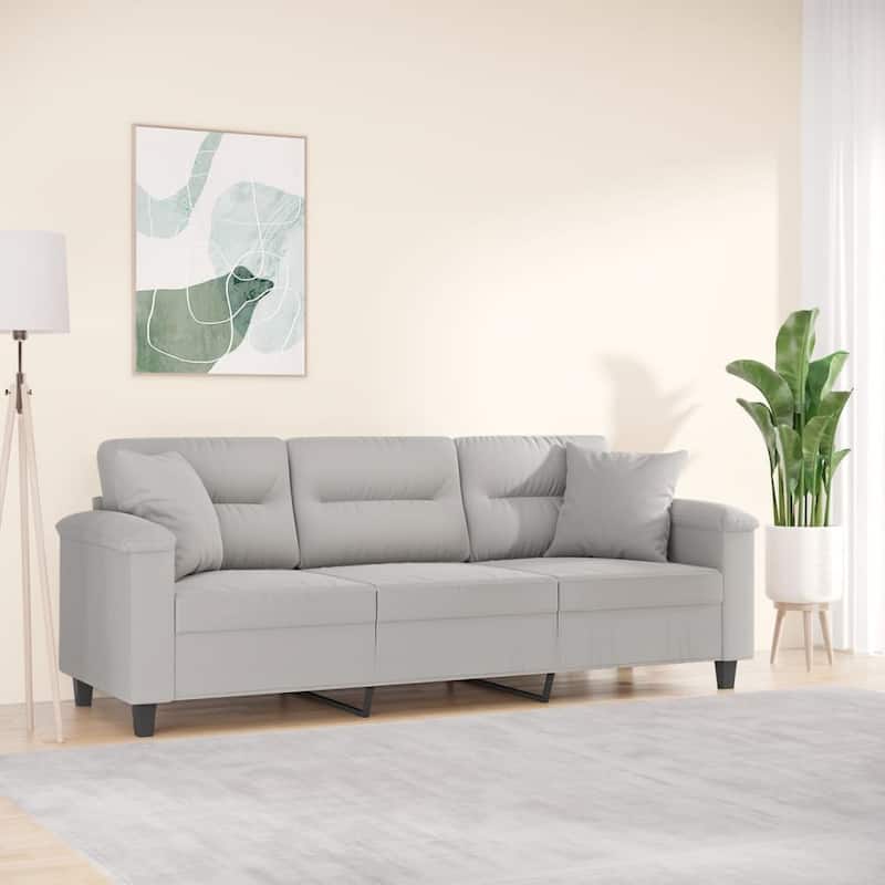 vidaXL Sofa Sectional Modern Couch with Pillows and Cushions Microfiber Fabric