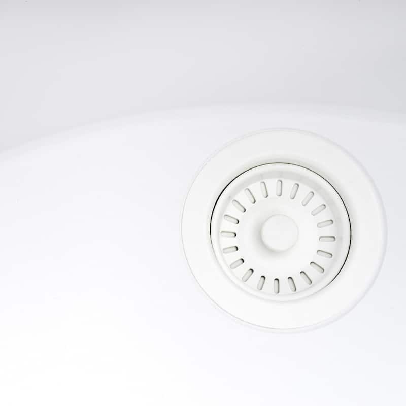 Ruvati 32 x 19 inch Granite Composite Quartz Undermount Single Bowl Kitchen Sink - Arctic White - RVG2083WH