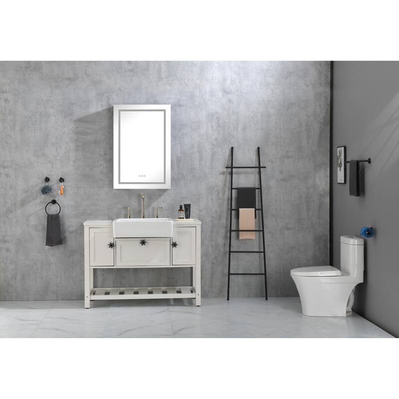 36"x24" LED Lighted Bathroom Medicine Cabinet with Mirror,Adjustable Shelves,Intelligent Switch Cabinet,Aluminum Frame