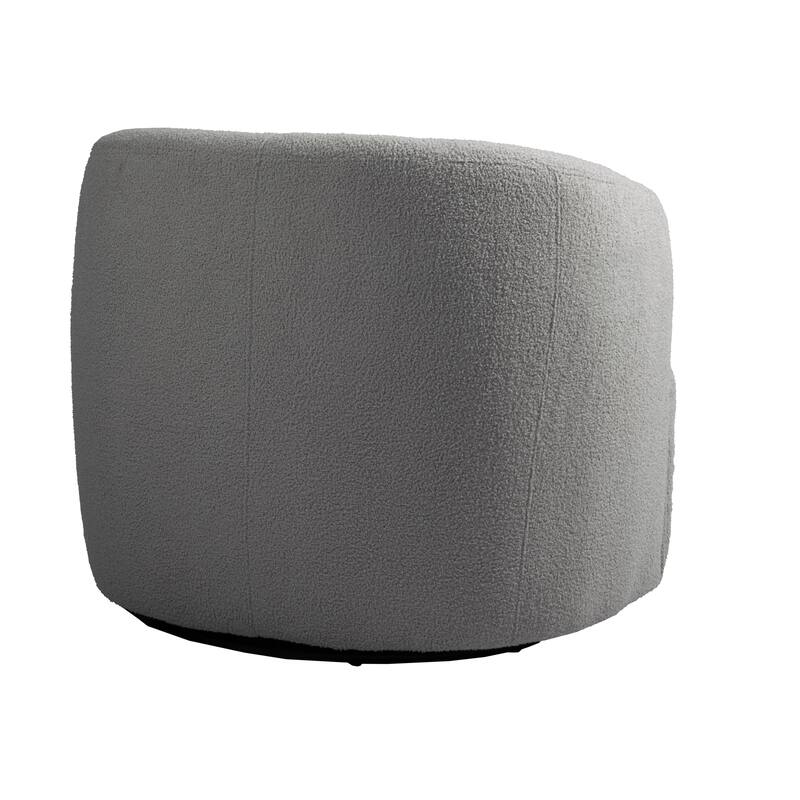 Set of 2 Single Accent Chair Teddy Swivel Barrel Chairs