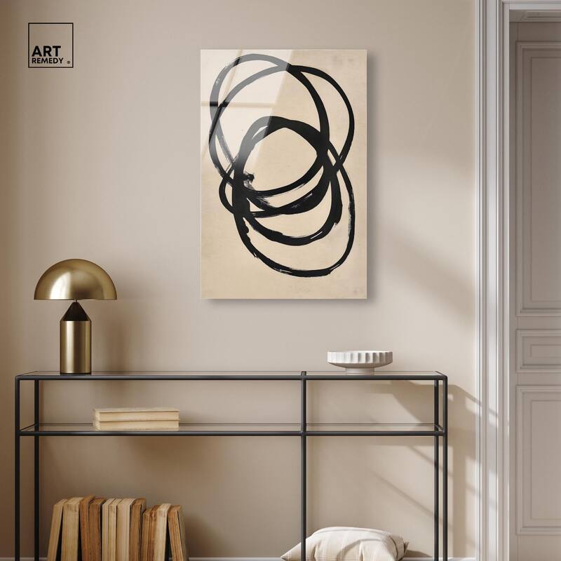 Beige Black II Acrylic by Art Remedy, Ready to Hang