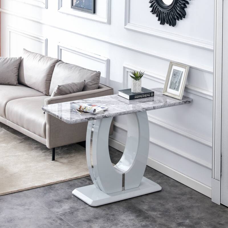 Modern minimalist light gray MDF material rectangular counter bar table - LIGHT GREY