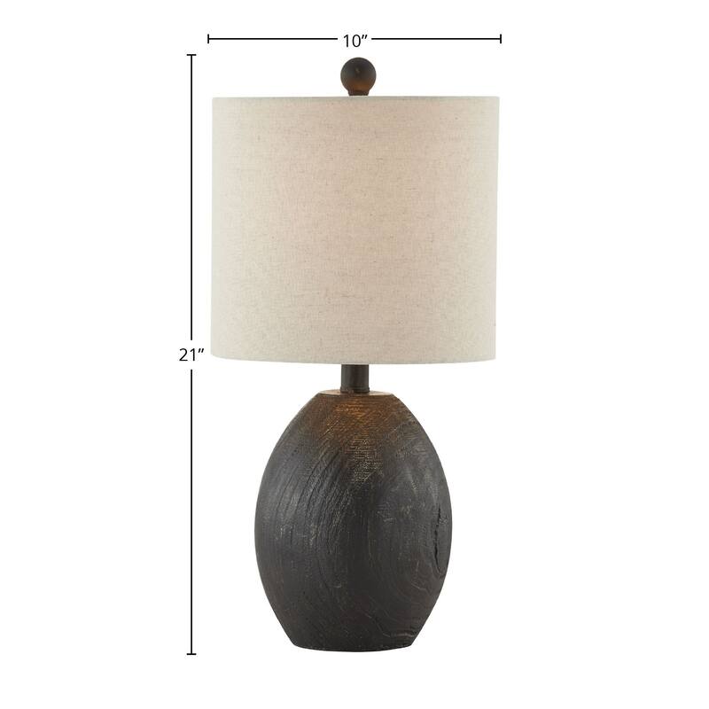 Donna 21" Table Lamps with Linen Shade, Black (Set of 2)