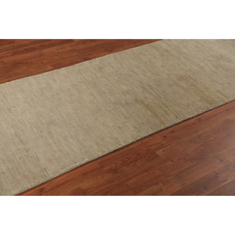 Modern Gabbeh Runner Rug Handmade Wool Carpet - 2'8" x 9'8"