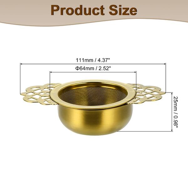 1 Pcs Tea Infuser Filter with Drip Bowl, Tea Strainer, Gold