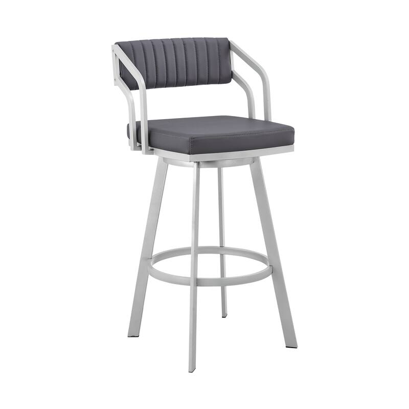 Scranton Faux Leather & Metal Swivel Counter/Bar Stool