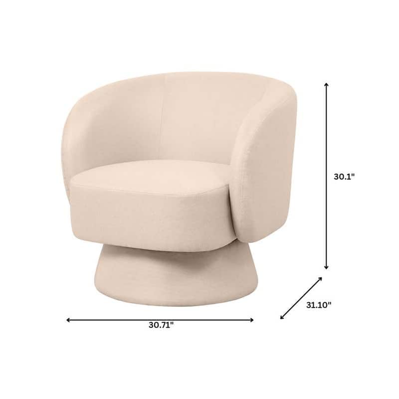 Raze 31" Swivel Accent Armchair Upholstered in Boucle/Velvet/Linen Fabric with Plush Cushioning and Solid Wood Support