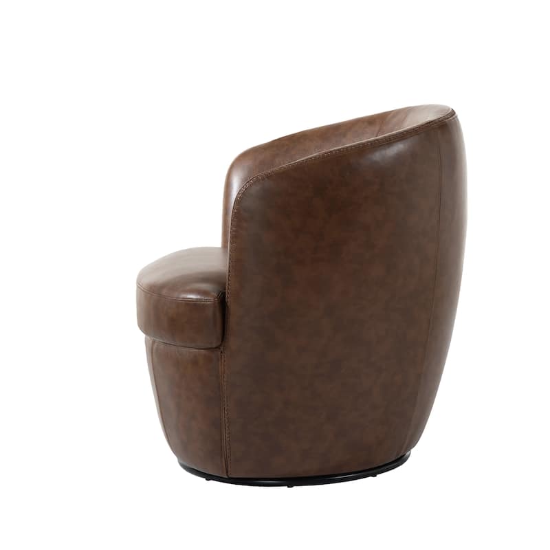 PU Leather Swivel Barrel Chair Set of 2