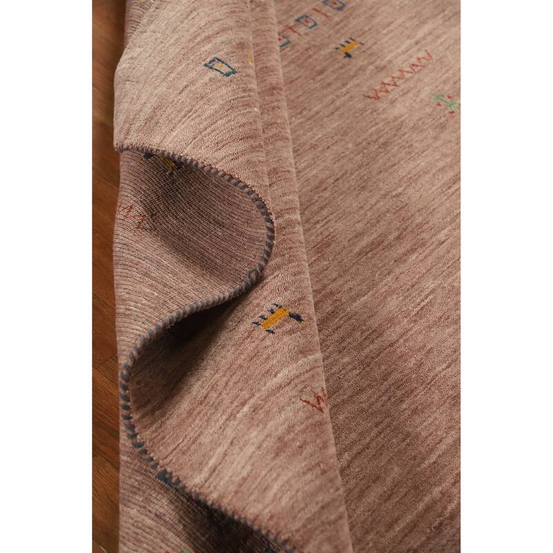 Hand Knotted Oriental 100% Wool Carpet Tribal Animal Pictorial Brown Gabbeh Area Rug - 7' 9'' X 4' 11''