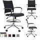 preview thumbnail 21 of 38, Office Chair With Arms Stools For Counter Height Bar Office Wheels PU Leather Rest Tilt Swivel Work Office Standing Desk Black