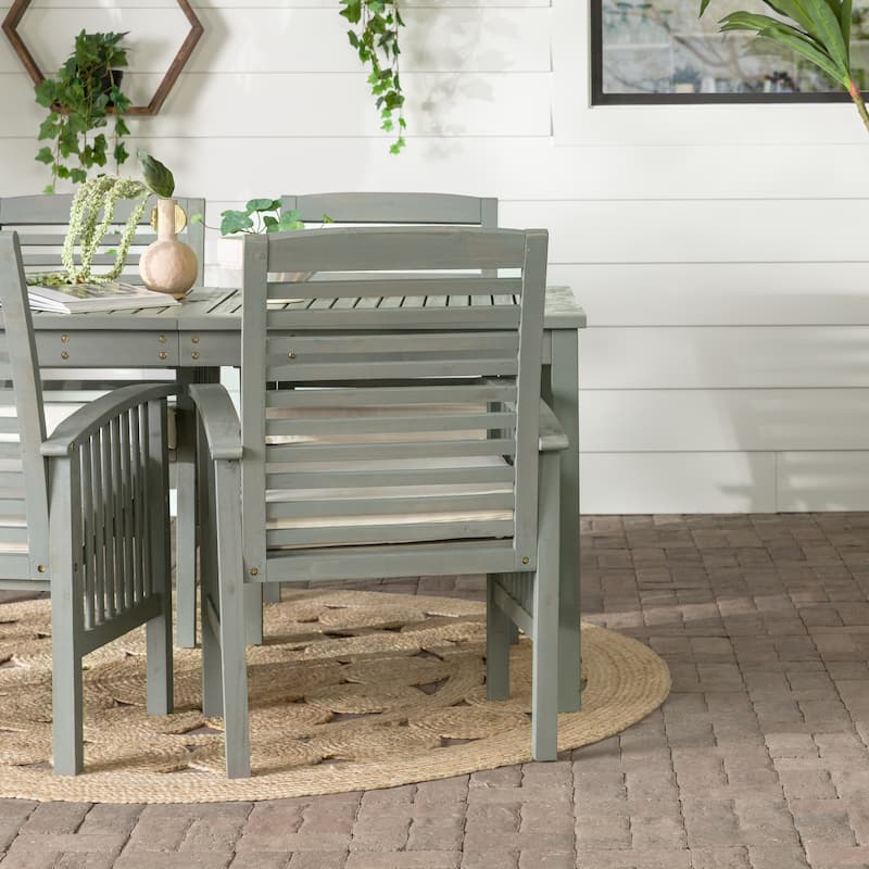 Walker Edison Surfside 5-piece Acacia Wood Outdoor Dining Set - 60 x 34 x 30h