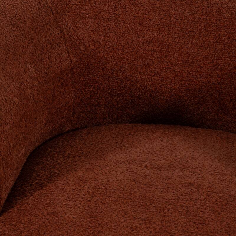 Contemporary Curved Upholstered Barrel Chair Plush Seat and Wood Frame