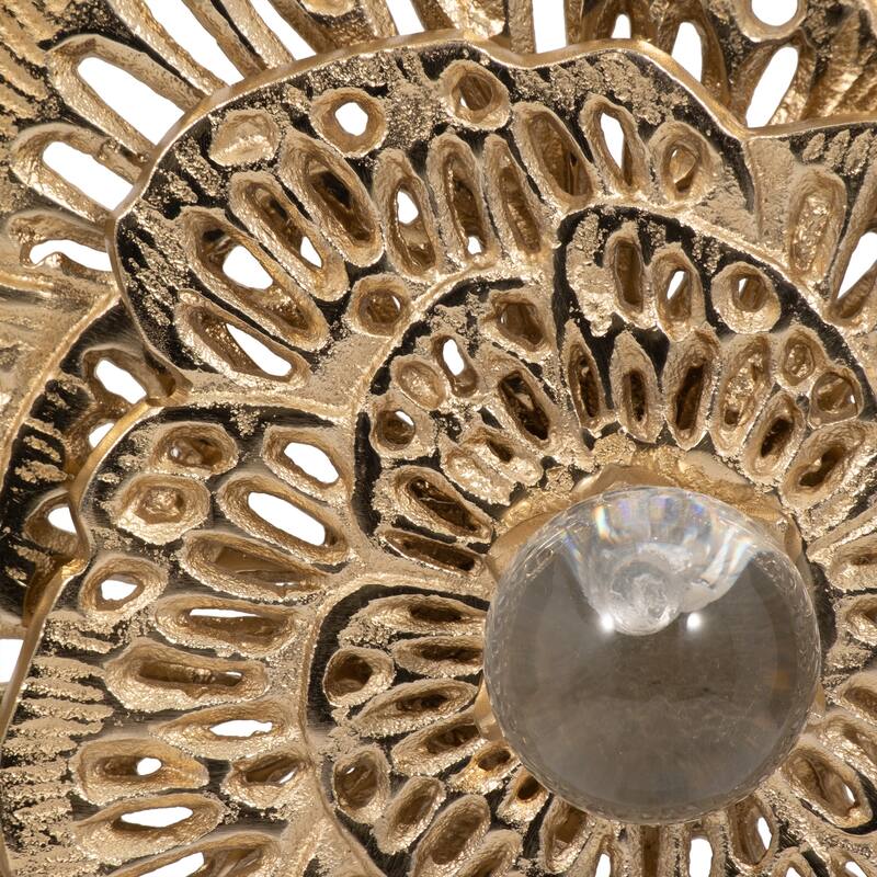 Sagebrook Home Aluminum Salma Gold Flower Statuary - Elegant Decorative Object