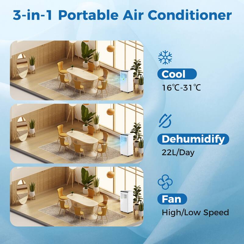Gymax 8000 BTU Portable Air Conditioner 3 in 1 Floor AC Unit w/ Fan &