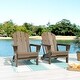 preview thumbnail 123 of 129, POLYTRENDS Laguna All Weather Poly Outdoor Adirondack Chair - Foldable (Set of 2) Weathered Wood