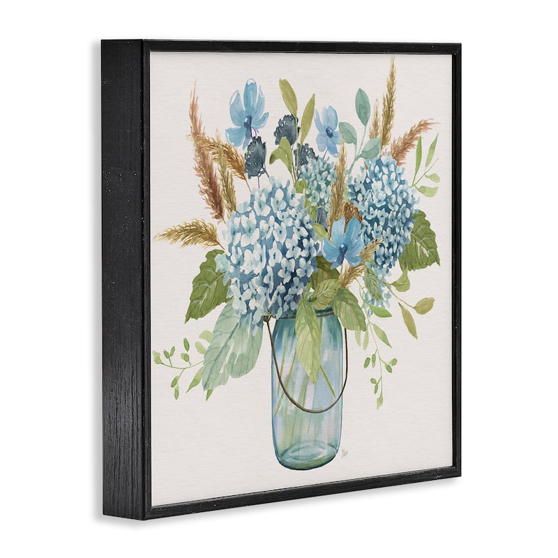 Stupell Hydrangea in Mason Jar Framed Giclee Art Design By Nan