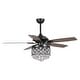 preview thumbnail 21 of 20, Chrome/ Crystal 4-light Chandelier/ Ceiling Fan with Remote