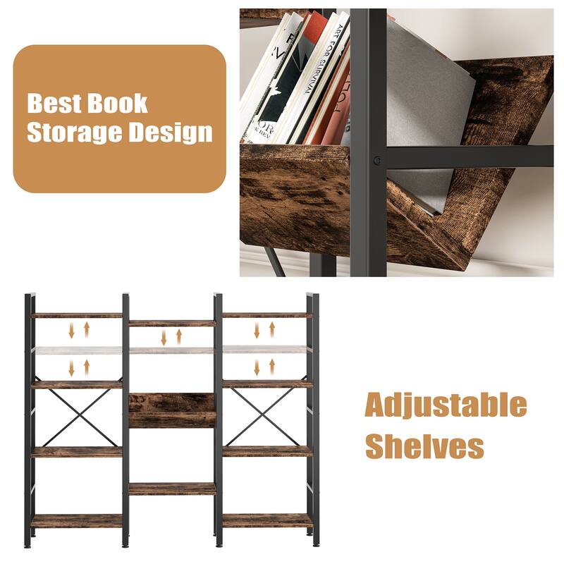Futzca Bookshelf,Large Etagere Bookcase