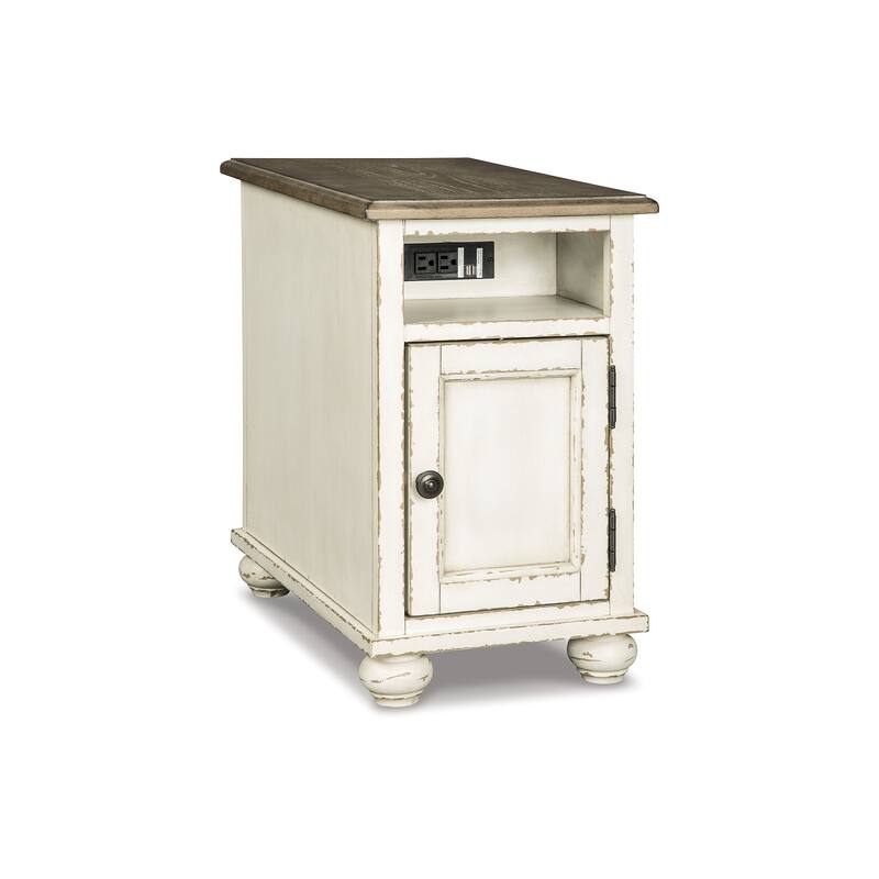 Signature Design by Ashley Realyn White/Brown 2-Piece End Table Package - 14" W x 24" D x 23.13" H