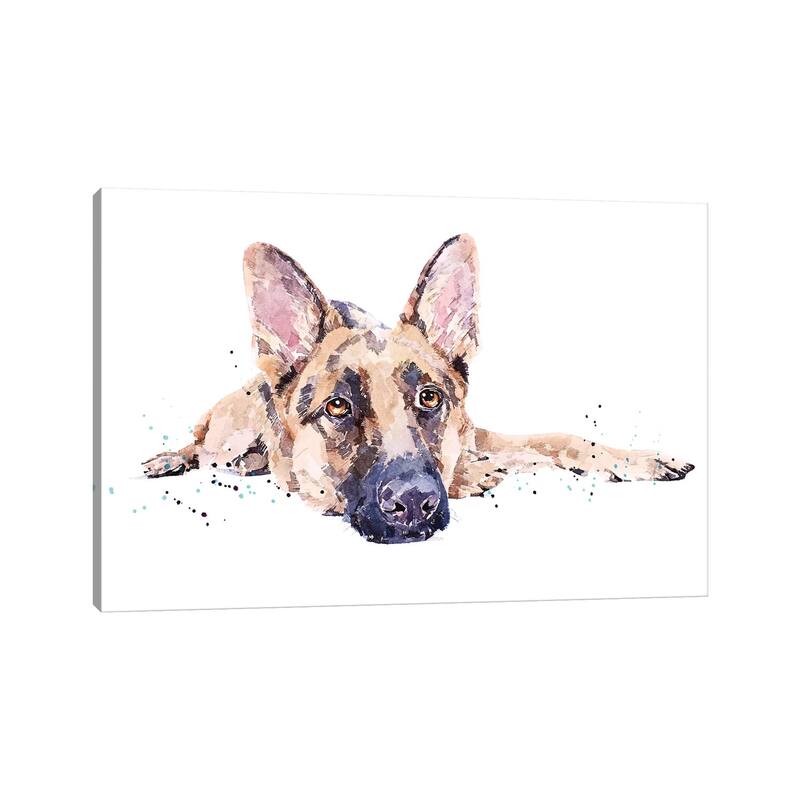 iCanvas "German Shepherd II" by EdsWatercolours Canvas Print