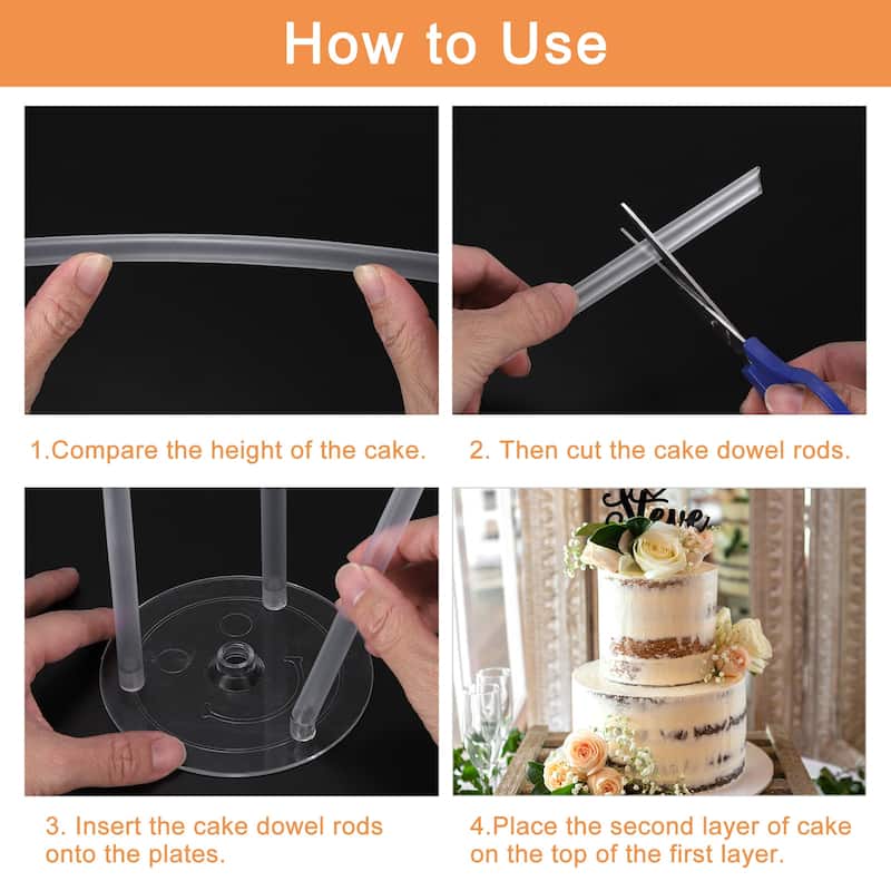 10Pcs Cake Separator Plates 9.4 inch Cakes Dowel Rods for 4 inch Cake - White - 9.4 inch