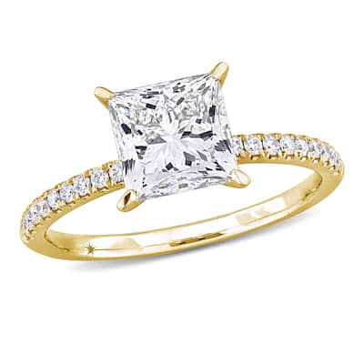 Miadora 2 1/6ct TW Princess Lab-Grown Diamond Solitaire Engagement Ring 14k Yellow Gold
