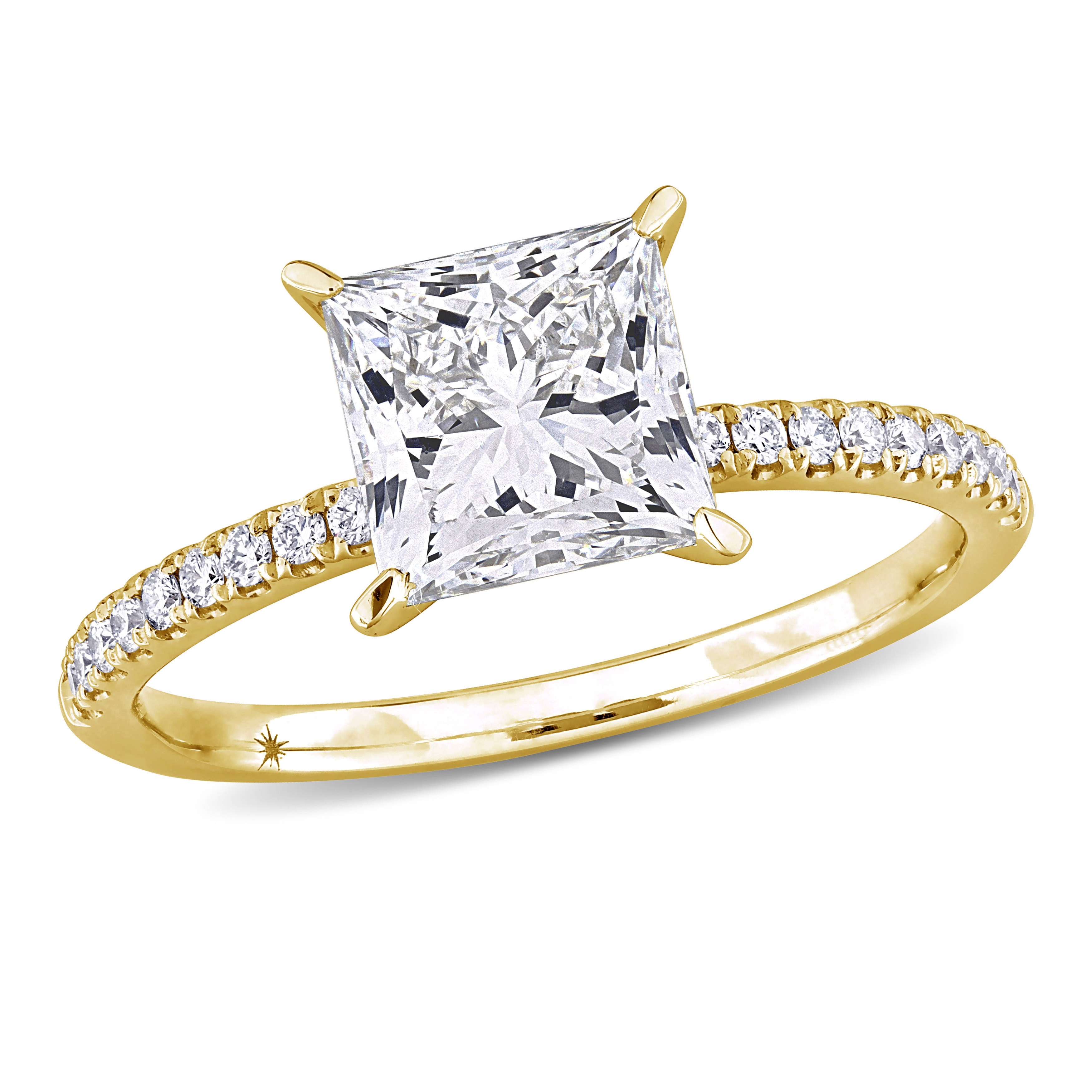 Miadora 2 1/6ct TW Princess Lab-Grown Diamond Solitaire Engagement Ring 14k Yellow Gold