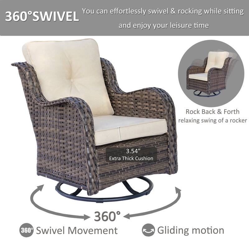 Wicker Patio Furniture Set-Outdoor Patio Conversation Seating Sets