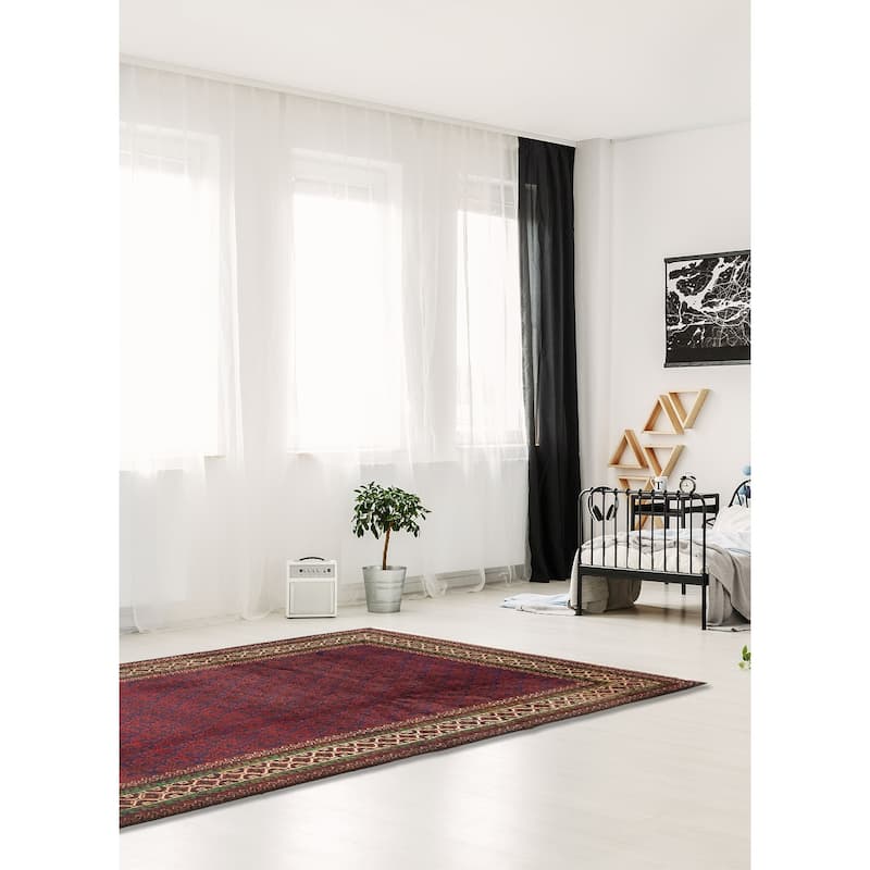 ECARPETGALLERY Hand-knotted Teimani Navy Wool Rug - 3'8 x 6'8