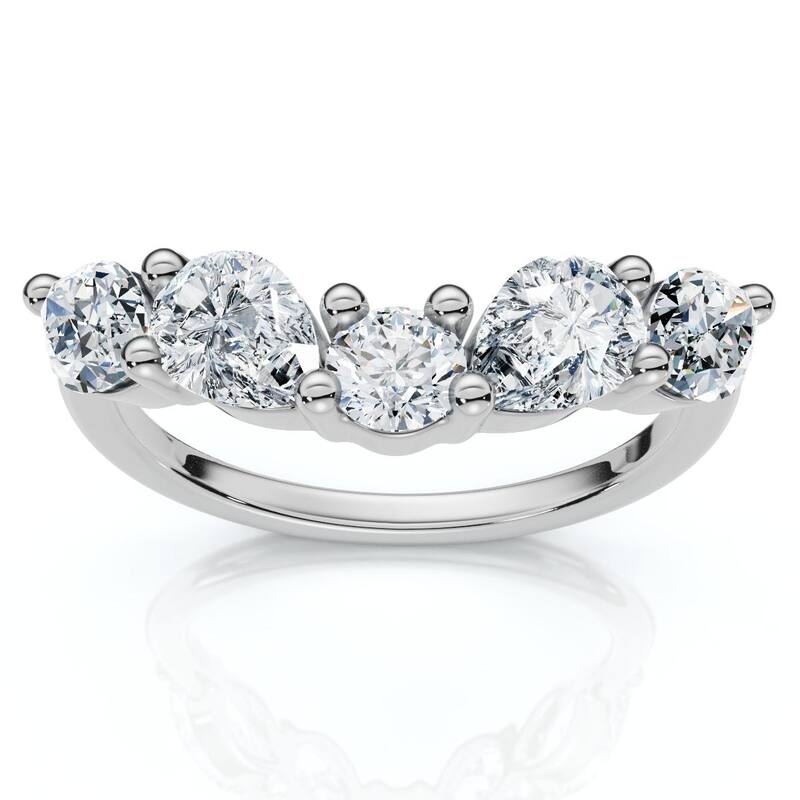 Bliss Diamond 1Ct Contoured Diamond Wedding Ring Guard Band Gold or Platinum Lab Grown