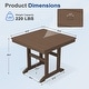 preview thumbnail 17 of 24, HDPE 35.8''L Square Dining Table with 1.7''D Bulit-in Umbrella Hole