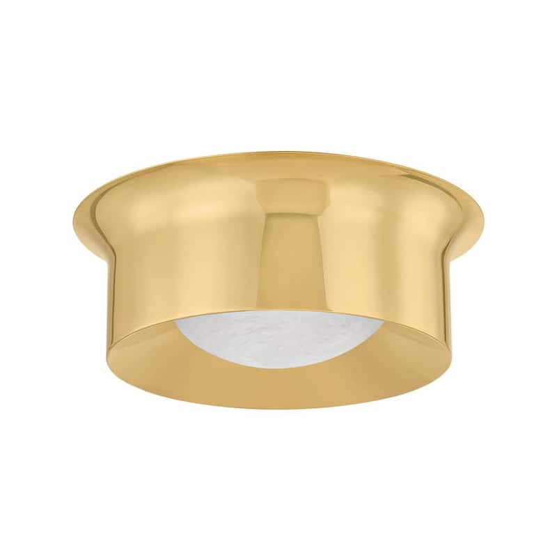Hudson Valley Lighting 1714 Noxon 14" Wide Flush Mount Drum Ceiling - Aged Brass