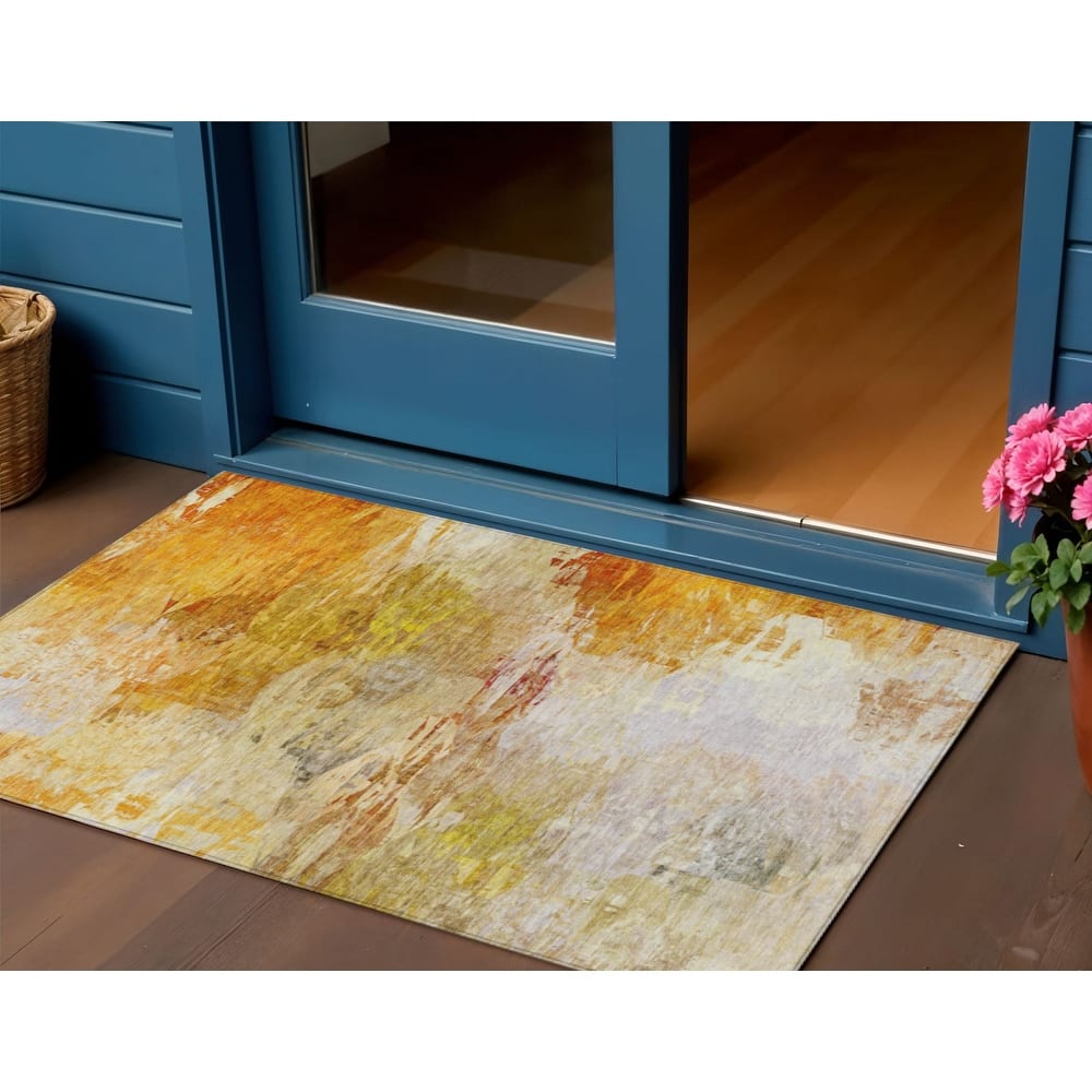 HomeRoots Abstract Transitional Rectangle Outdoor Rug