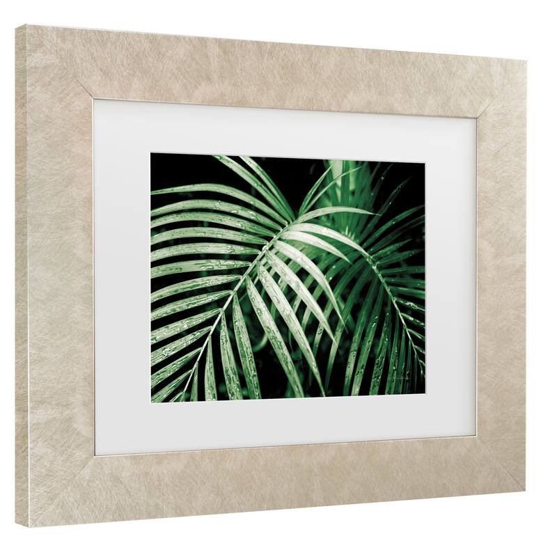 Debra Van Swearingen 'Palm Fronds Green' Matted Framed Art