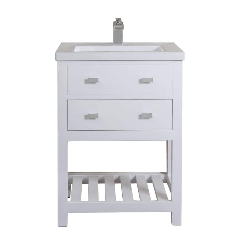 Viola 24-inch MDF 1-drawer Single Bowl Ceramic Top Vanity