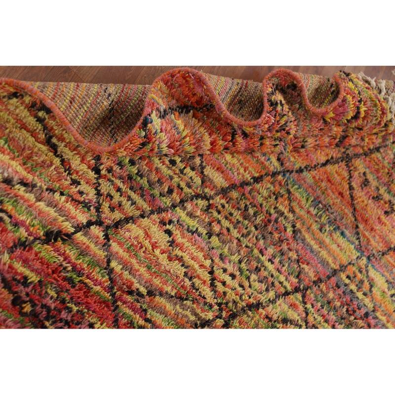 Trellis Moroccan Oriental Area Rug Hand-Knotted Wool Carpet - 5'1" x 9'0"