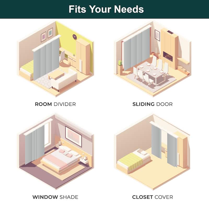 CHICOLOGY Adjustable Sliding Panels, 4-Rail Track, Light Filtering
