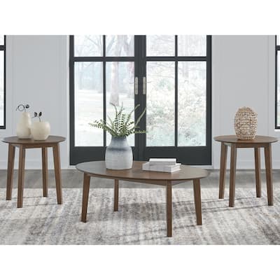 Signature Design by Ashley Gordonay Brown Table (Set of 3) - 48"W x 32"D x 18"H