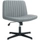 preview thumbnail 1 of 17, Criss Cross Chair with Wheels, Fabric Padded Armless Vanity Chair, Fabric Padded Task Chair with Adjustable Height - N/A Grey